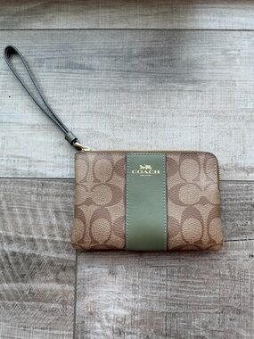 Coach Brown Signature Canvas Clutch